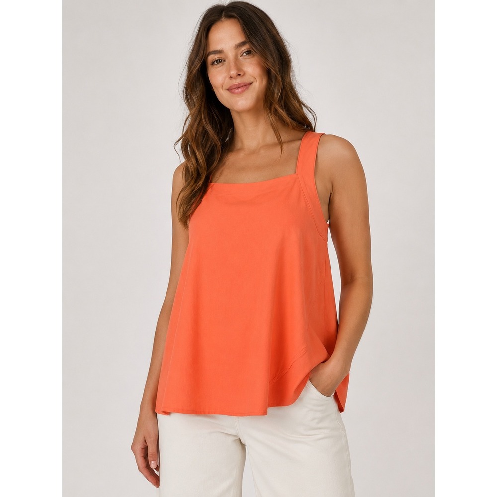 Athleta Neon Coral Cross Back Flowy Tank Top Size S Athletic Activewear Resort